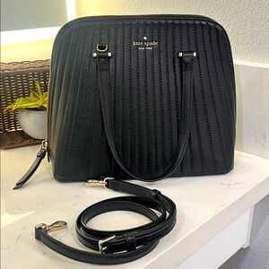 Kate Spade Black leather Textured Satchel